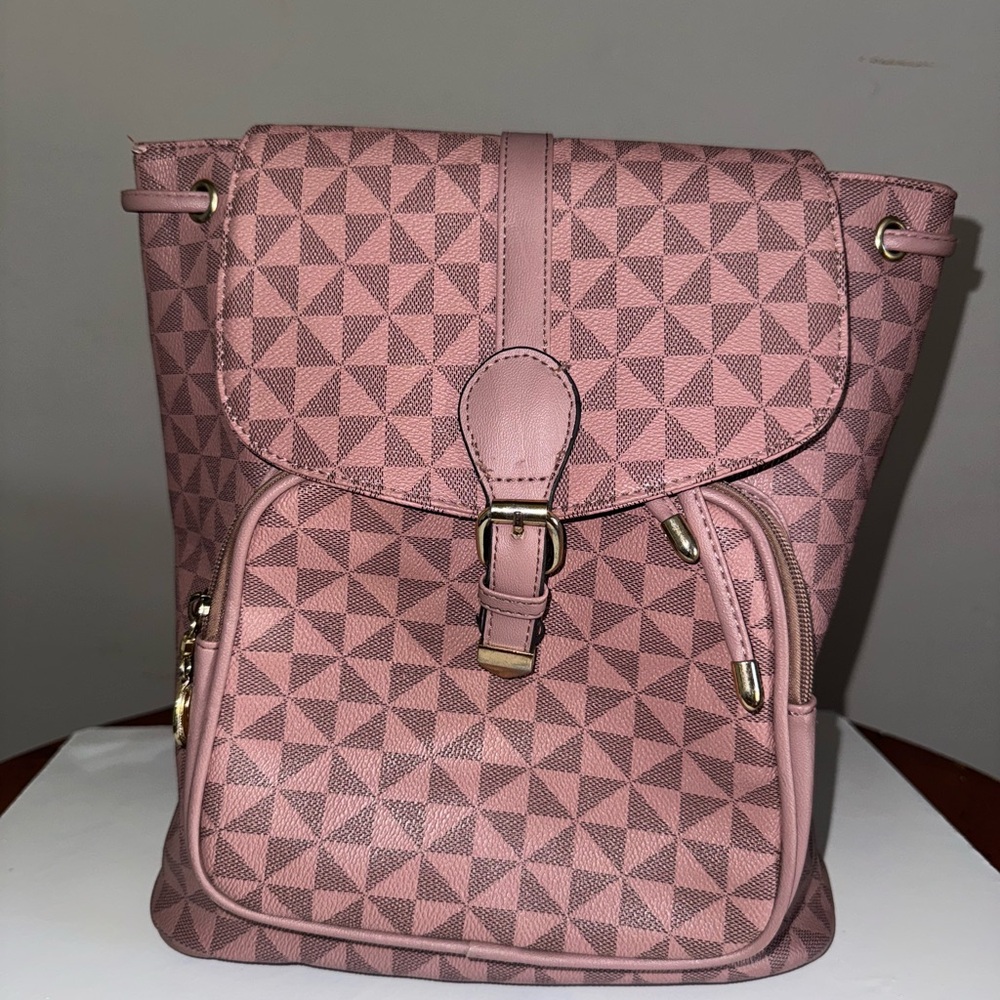 Geometric Pink Backpack
